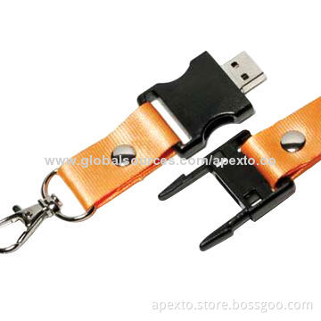 Lanyard USB Flash Drives with Ceramic, Customized Printed Logos Available